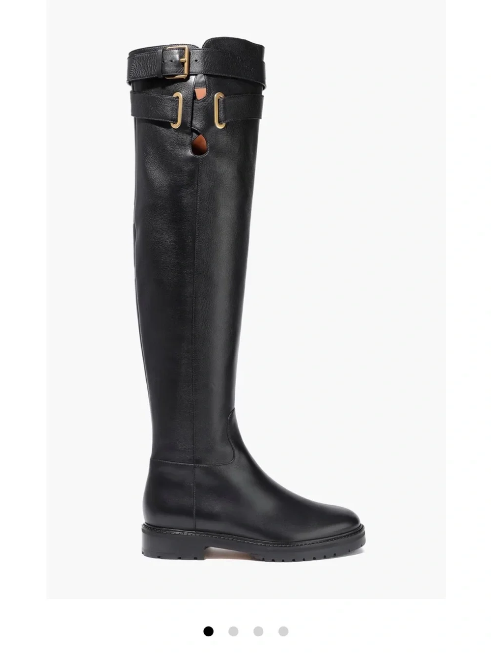 Valentino Garavani Black Over-the-Knee Leather Riding Boots